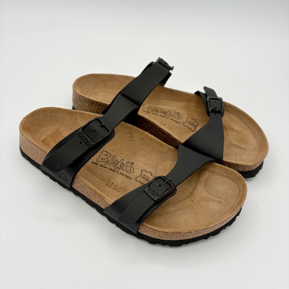 NEW Birkenstock Birki’s 230 Fussbelt Leather Black Straps Casual Basic Germany